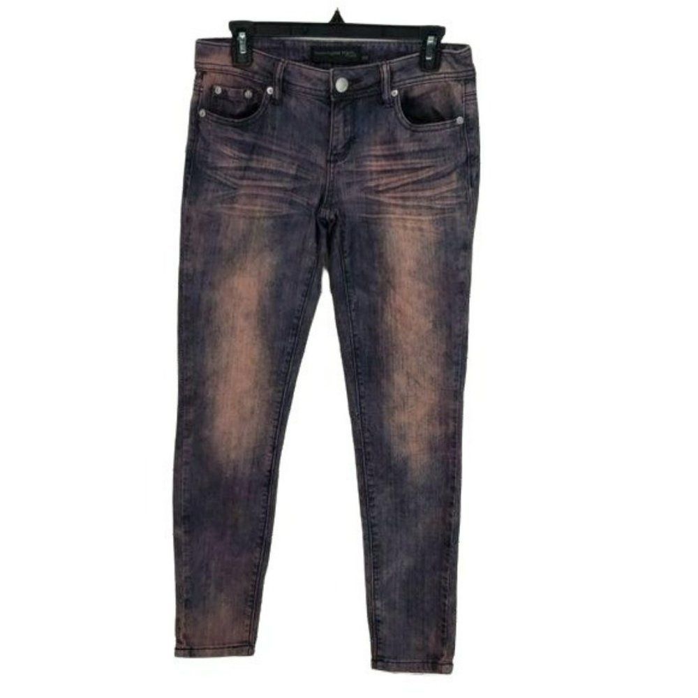 Twentyone Black By Rue 21 Women's Distressed Faded Skinny Denim Jeans Size 3/4